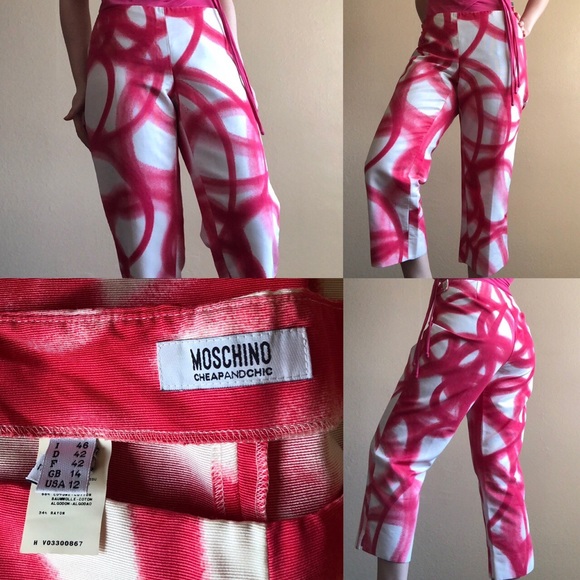 MOSCHINO pink & white graffiti pants - Picture 4 of 4